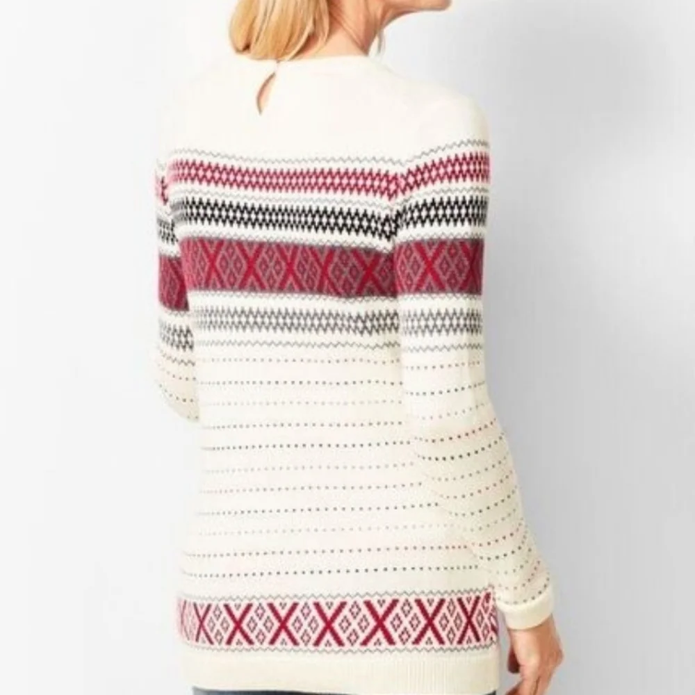Talbots Cashmere Blend Fair Isle Nordic Sweater - Picture 1 of 6